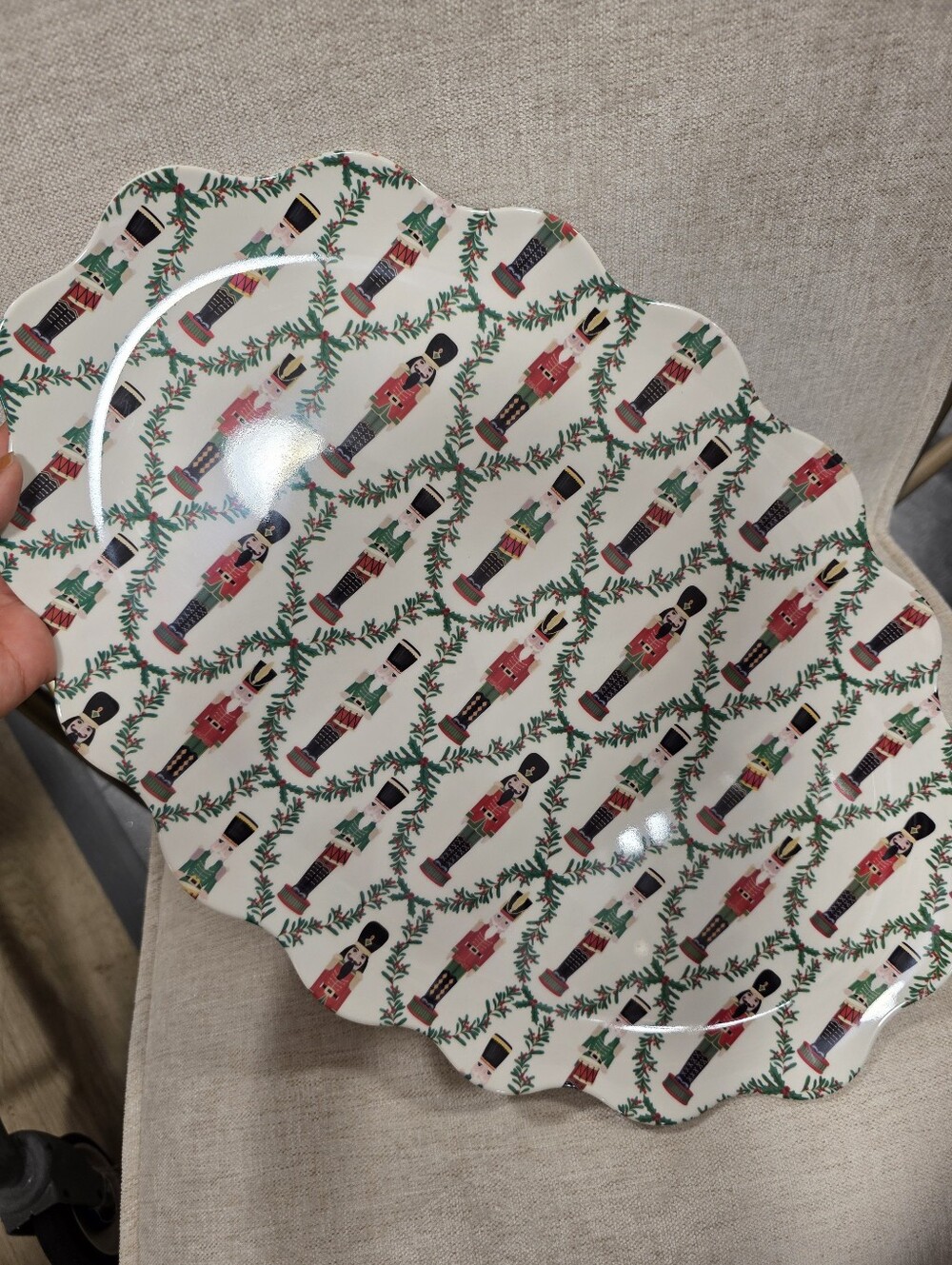 Holiday Nutcracker Melamine Serving Platter - White and Red